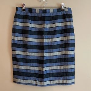 Michael Kors Blue Striped Pencil Skirt, Size 8